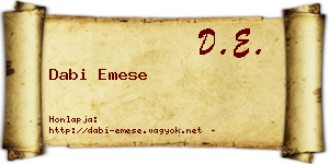 Dabi Emese névjegykártya